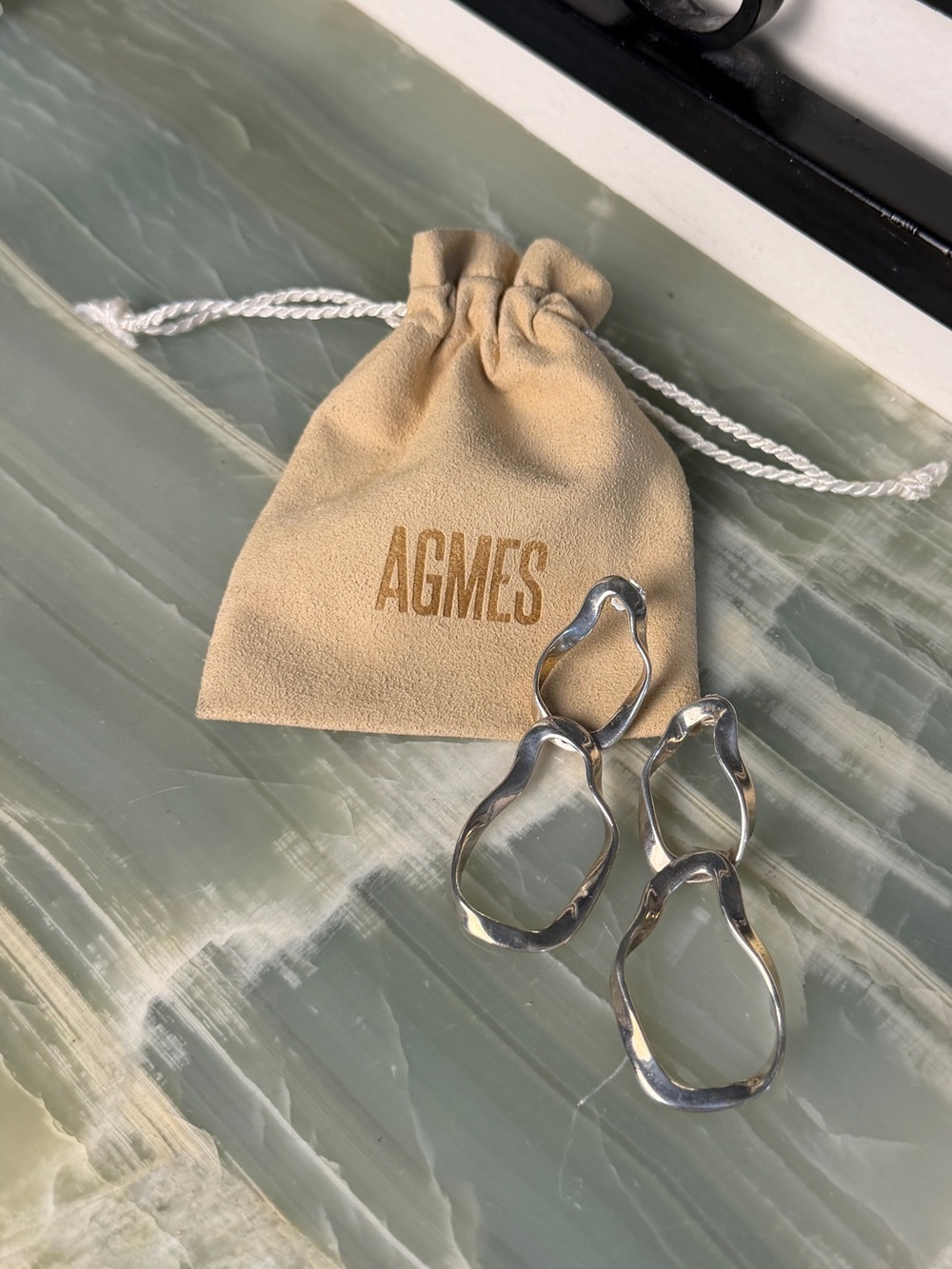 AGMES Sterling Silver Small Viviane Drop Earrings